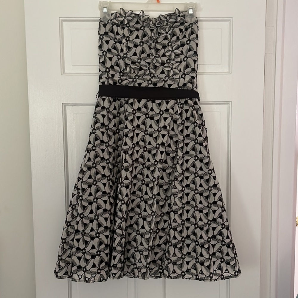 Moulinette Soeurs Strapless Black & White Dress